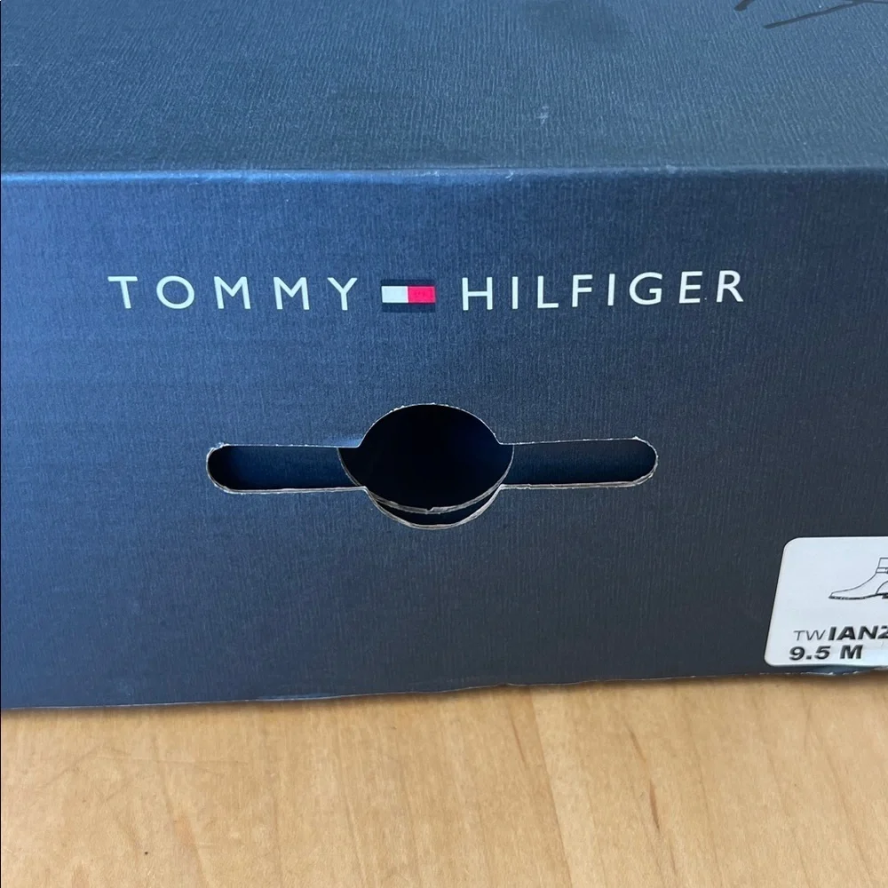 Tommy Hilfiger Black Ankle Booties with Gold Accent